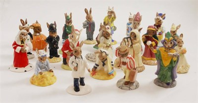 Lot 36 - A group of twenty-three Royal Doulton Bunnykins figures including Bride, Groom, Bridesmaid etc
