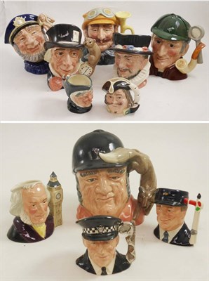 Lot 39 - A group of Royal Doulton character jugs including Old Salt, Vintage Motorist, etc (11)
