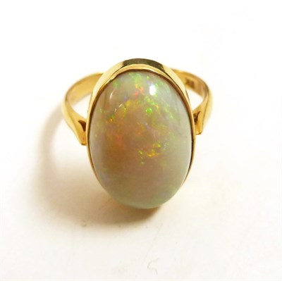 Lot 61 - An opal solitaire ring