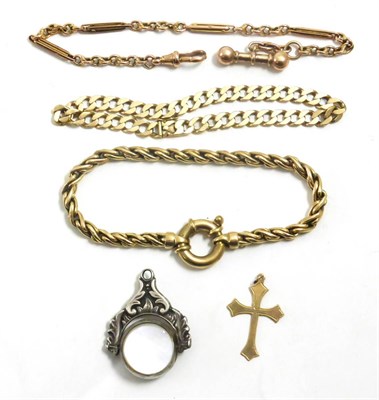 Lot 63 - A quantity of gold jewellery including bracelets, watch chain, etc