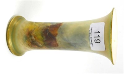 Lot 119 - A Royal Worcester vase painted by Harry Stinton with scenes of highland cattle