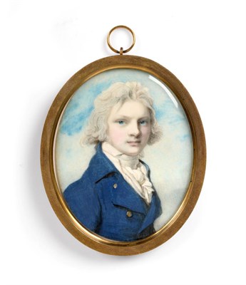 Lot 823 - Richard Cosway RA (1742-1821): Portrait Miniature of William Joseph Denison, wearing a blue...