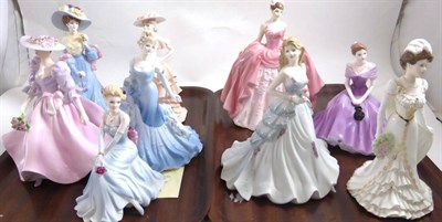 Lot 194 - Nine large Coalport figures