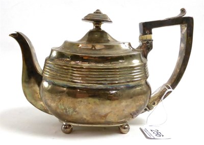 Lot 256 - George III silver bachelor's teapot, London 1808