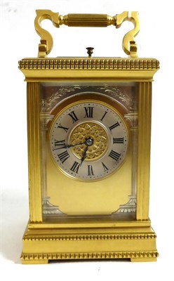 Lot 264 - A brass striking and repeating carriage clock