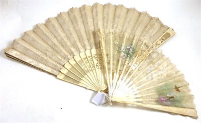 Lot 289 - Two early 20th century ivory fans