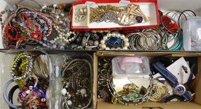 Lot 291 - Quantity of costume jewellery (in two boxes)