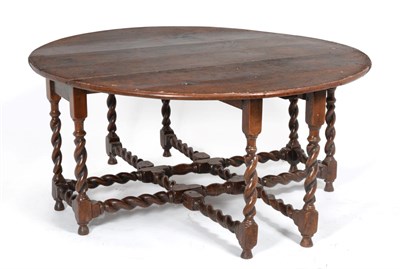 Lot 848 - An English Joined Oak Double Gateleg Eight to Ten Seater Dining Table, late 17th century, with...