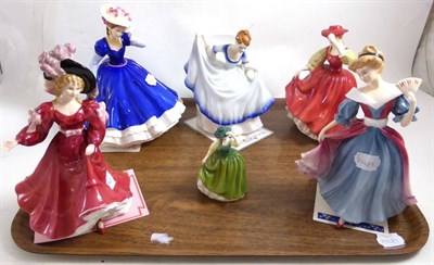 Lot 362 - A group of six Royal Doulton figures including Pamela, Buttercup, etc