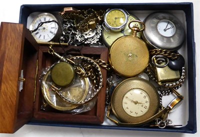 Lot 422 - Quantity of assorted watches including a 9ct gold lady's watch, silver chains, etc