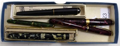 Lot 423 - Four Conway Stewart fountain pens and one other