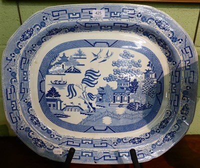 Lot 425 - 19th century blue and white meat plate