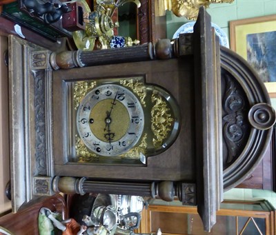 Lot 472 - Late 19th century walnut mantel clock