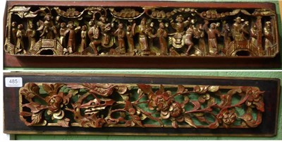 Lot 485 - Two Chinese carved panels