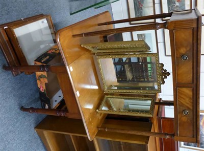 Lot 1004 - A reproduction leather inset writing table together with a 19th century mahogany Pembroke table and