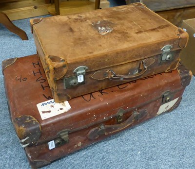 Lot 1005 - Two leather suitcases