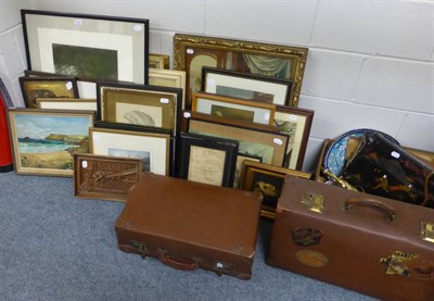 Lot 1037 - A large quantity of framed articles including, oils, watercolours, prints etc. of various...