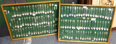 Lot 1038 - Two framed sets of collector's spoons