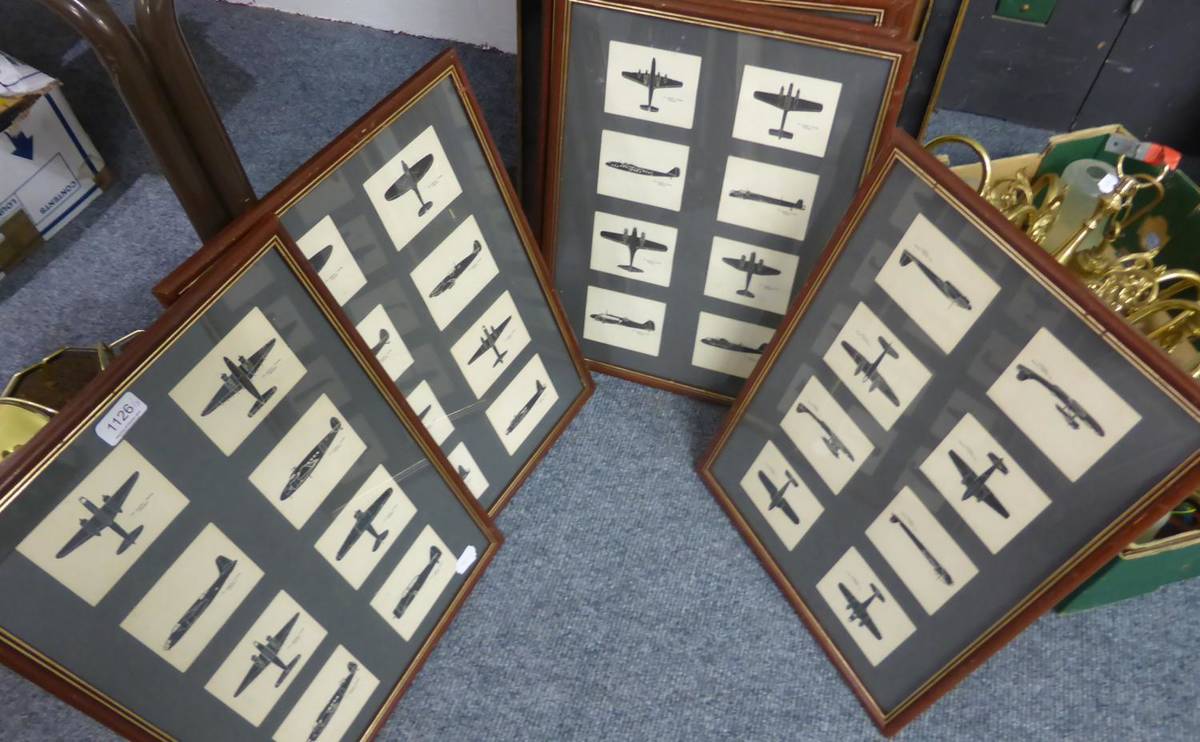 Lot 1126 - Fifteen framed aircraft identification cards