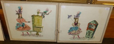 Lot 1202 - A pair of paintings of fairground subjects