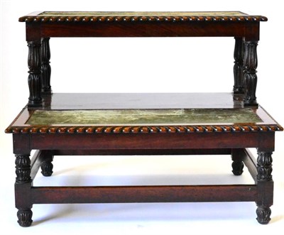 Lot 889 - A George IV Rosewood Two-Tier Bed Step, 2nd quarter 19th century, of rectangular form, each...