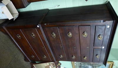 Lot 1204 - A George III oak chest on chest