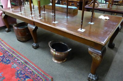 Lot 1256 - A mahogany boardroom table (top with scratches)