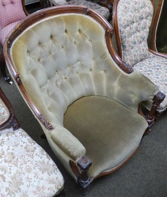 Lot 1279 - A Victorian button back armchair