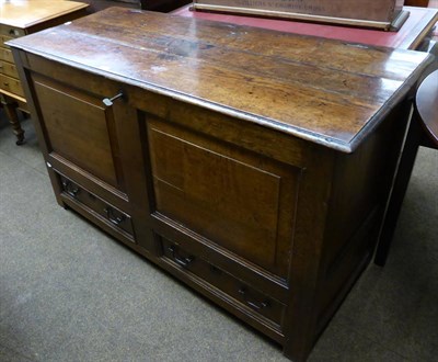 Lot 1319 - An eighteenth century and later oak two drawer chest