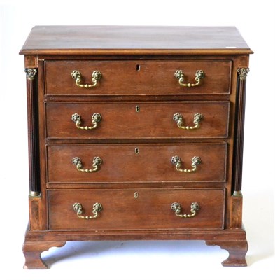 Lot 903 - A Mahogany Straight Front Chest of Drawers, in George III style, the moulded top above four drawers