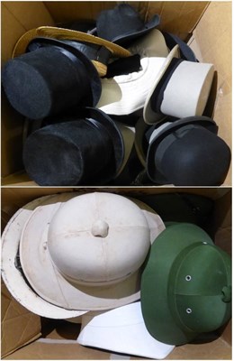 Lot 1358 - * Quantity of Assorted Gents Hats including army, navy, police, mortar boards, pith helmets,...