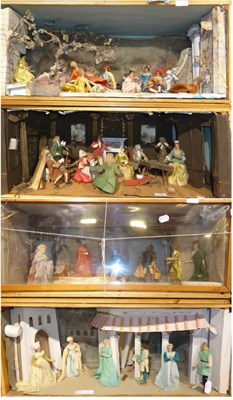 Lot 1363 - Four mid 20th century dioramas from the Dawnay Collection depicting an early continental street...