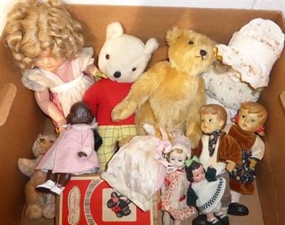 Lot 1369 - Large Hummel Hansel and Gretel figures, modern Steiff yellow plush teddy bear, another smaller,...