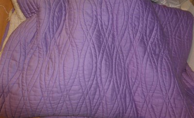 Lot 1372 - Purple and cream cotton reversible quilt, 200cm by 240cm