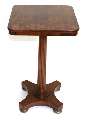 Lot 911 - A William IV Rosewood Pedestal Occasional Table, 2nd quarter 19th century, with square top...