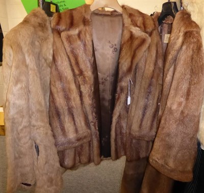 Lot 1400 - Coney fur jacket, musquash jacket, one other and stole (4)