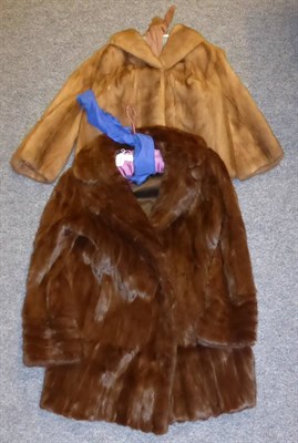 Lot 1410 - Short light mink fur jacket and a Whiteheads Furriers brown fur jacket (2)