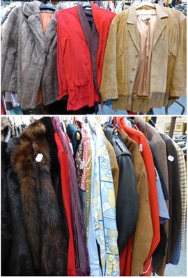 Lot 1426 - * A large quantity of assorted gents costume including circa 1970s jackets, shirts, US bomber...