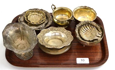 Lot 10 - A collection of assorted silver and white metal dishes, bowls, etc