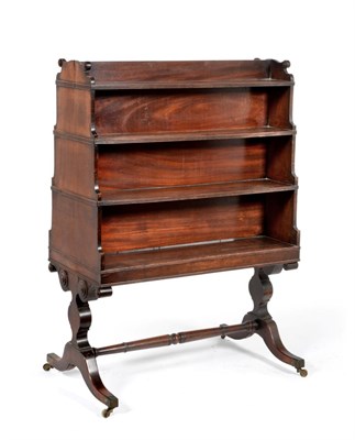 Lot 919 - A Rare Late George III Mahogany Free-Standing Waterfall Bookcase, early 19th century, with four...