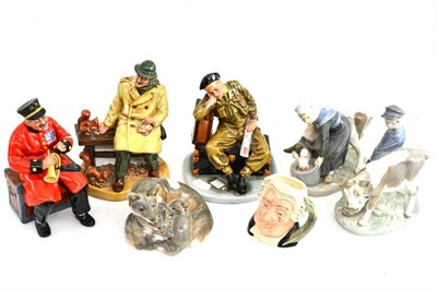 Lot 21 - Three Royal Doulton figures: ";Lunchtime";, ";The Railway Sleeper"; and ";Past Glory";, three Royal