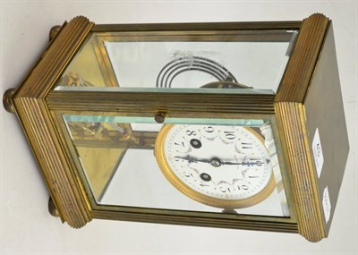Lot 43 - A four glass mantel clock, signed Tiffany & Co
