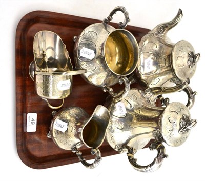 Lot 49 - A Victorian silver four piece tea service, Robert Harper, London 1859, a coffee pot Henry...