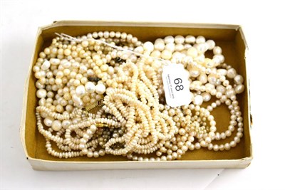 Lot 68 - A quantity of cultured and simulated pearls, as necklaces and bracelets