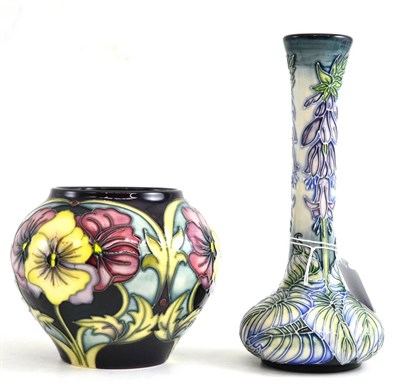 Lot 135 - A modern Moorcroft Pansy pattern vase, designed by Rachel Bishop, impressed and painted marks,...