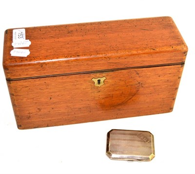 Lot 153 - A 19th century mahogany correspondence box, a silver cigarette case and an ebonised carved oak...