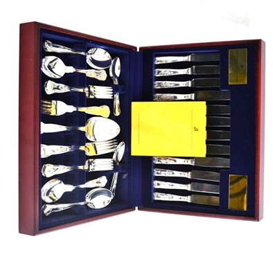 Lot 173 - A plated suite of Viners Kings pattern cutlery, cased