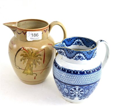 Lot 186 - Pearlware 'God Speed the Plough' jug and another pearlware jug