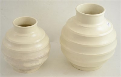 Lot 194 - Two Keith Murray for Wedgwood ribbed circular vases