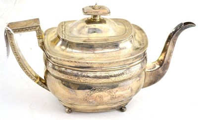 Lot 197 - A George III silver teapot, London 1805